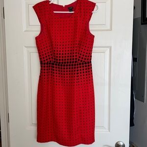 I Crew Red and Black Dress